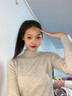 鉑吶苓半高領(lǐng)打底衫女秋冬季保暖針織衫打底上衣長袖內(nèi)搭修身洋氣百搭 半高領(lǐng)打底衫【奶茶色-均碼】 曬單實拍圖