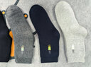 浪莎毛襪子男士中筒襪純棉秋冬黑色男襪加厚加絨毛圈保暖防臭長(cháng)襪 5色各一雙 均碼 曬單實(shí)拍圖