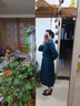 斐特瑪醋酸緞面長袖連衣裙女2025春秋新款氣質(zhì)女裝色顯瘦遮肚裙子 湖藍色 L 建議100-110 曬單實拍圖