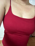 俏蓓依新款純欲甜辣設計感褶皺吊帶背心女外穿內搭帶胸墊修身美背上衣夏 酒紅色【質(zhì)量款】 均碼 【80-125斤】 曬單實(shí)拍圖