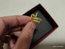 中國黃金（CHINA GOLD）古法足金999琺瑯靈蛇黃金戒指蛇年本命年送女友七夕節(jié)情人節(jié)禮物 金重約7.8g 曬單實(shí)拍圖