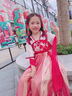 A 21 FUNB漢服女童敦煌飛天裙子夏季薄款2025女孩中國(guó)風(fēng)古裝短袖兒童舞蹈服 紅色漢服 140 曬單實(shí)拍圖