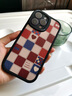 圣圖朗新款17格子愛(ài)心小羊皮適用于iPhone15Pro蘋(píng)果14Promax手機殼13高級感8plus女全包12軟套防摔16小眾 黑色-格子愛(ài)心英文-小羊皮 iPhone 14 Pro Max 曬單實(shí)拍圖