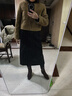歐莎（OSA）黑色高腰加絨半身裙休閑顯瘦中長(cháng)裙子女秋冬季2025年新款 黑色 L 曬單實(shí)拍圖