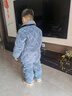 G.DUCKKIDS兒童法蘭絨睡衣冬季男童夾棉珊瑚絨加厚加絨寶寶男孩家居服套裝 88145藍色 130 適合身高120-130cm年齡7-8周 曬單實拍圖