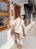 DXOT2025甜美風粉色牛角扣棉服女秋冬季小個子設計感寬松加厚連帽棉衣 棉服 M 建議91-105斤 曬單實拍圖