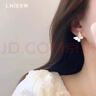 Lnieer白貝母蝴蝶耳釘女輕奢小眾高級(jí)感耳環(huán)2025新款溫柔氣質(zhì)潮時(shí)尚耳飾 白貝母蝴蝶耳釘 曬單實(shí)拍圖