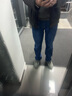 沐秋加肥佬爹牛仔褲男寬松直筒闊腿長(cháng)褲大褲腳口休閑加大胖子棉厚春秋 1399加絨*深藍 33 曬單實(shí)拍圖