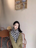 CRANTA KOMEIA圍巾冬季女2025新款棋盤格子韓系毛線針織圍脖生日七夕情人節(jié)禮物 黑白 高級(jí)感輕奢ck風(fēng)送女朋友老婆實(shí)用 曬單實(shí)拍圖