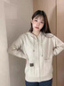 萬欣兒連帽毛衣外套女秋裝2025新款時尚外搭帶帽毛衣針織開衫春秋針織衫 米白色 XL 建議125-140斤 曬單實拍圖