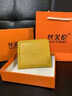 絲芙倫軟皮兩折短款超薄小錢(qián)包簡(jiǎn)約2026新款軟牛皮折疊大鈔夾輕便零錢(qián)包 黃色 曬單實(shí)拍圖
