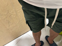 花花公子（PLAYBOY）短褲男士夏季工裝潮牌休閑變色冰絲中五分褲 熒光綠 L 曬單實(shí)拍圖