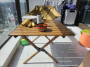 清系便携式露营桌子野餐桌椅套装野营用品装备户外折叠桌蛋卷桌 桃木色中号60款 实拍图