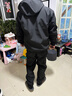 奧義馳冬季加絨加厚工作服套裝男防寒保暖迷彩服耐磨防刮戶外防水勞保服 012黑色防水加絨套裝 XL /175（130-150斤） 曬單實拍圖