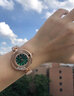 馬克華菲（MARK FAIRWHALE）國潮手表女士小綠表石英表滿(mǎn)天星女表時(shí)來(lái)運轉腕表送女友圣誕禮物 轉盼流光系列-小綠表網(wǎng)帶 曬單實(shí)拍圖