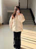 派吉鯊冬季pu皮棉服女2026新款寬松加厚面包服韓版設計感棉衣外套潮 米白色 高品質(zhì) S 曬單實(shí)拍圖