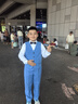 衣諾坊新款兒童西服套裝演出服西裝禮服主持人男童 藍格子 160碼 曬單實(shí)拍圖