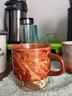 九土手工陶瓷咖啡杯日式復古馬克杯創(chuàng  )意情侶家用茶水杯私人定制杯 窯變紅(可定制寫(xiě)字) 曬單實(shí)拍圖