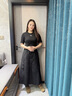 獨束大碼女裝冰爽觸感·假兩件針梭拼連衣裙2024年微胖mm夏季新款 酷帥黑 L (尺碼：2) 曬單實(shí)拍圖