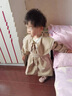 G.DUCKKIDS女童洋氣娃娃領(lǐng)風(fēng)衣2025春秋新款韓版寶寶收腰夾克外套小女孩秋裝 卡其色 90 cm 曬單實(shí)拍圖