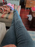 丹仔 加絨加長(cháng)牛仔褲女小腳褲高腰修身顯瘦超長(cháng)緊身高個(gè)子鉛筆褲子 藍灰加長(cháng)加絨 L 曬單實(shí)拍圖