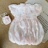 哈羅小黃鴨（G.DUCKKIDS）女童連衣裙2025新款夏季新中式一周歲女寶寶禮服公主裙嬰兒童裙子 肩帶花苞裙 80 cm 曬單實(shí)拍圖
