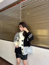 羅蒙（ROMON）設(shè)計(jì)感小眾毛衣外套女寬松慵懶風(fēng)秋冬季新款星星拼接軟糯針織開衫 黑色 均碼 (80斤-140斤) 曬單實(shí)拍圖