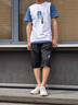 夏冰妮短褲男七分褲男士夏季薄款寬松休閑運動(dòng)夏天速干褲子男潮牌 黑色+淺灰色 XL 曬單實(shí)拍圖