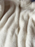 冰洁（BINGJIE）女士短外套秋季新款纯色珊瑚绒潮流休闲立领短夹克 白色 M 实拍图