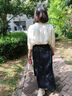 KBNE半身裙女新中式馬面裙中長款2025夏季新款高腰a字裙半裙長裙 黑色 L 曬單實拍圖