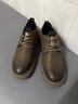 老爺車(chē)男鞋春季透氣皮鞋男真皮商務(wù)休閑皮鞋男士時(shí)尚青年復古圓頭鞋子男 WK6503卡其色（網(wǎng)紗內里） 41 標準皮鞋碼 曬單實(shí)拍圖