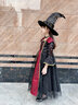 安妮優(yōu)兒萬(wàn)圣節兒童服裝女童cosplay角色裝扮魔法女巫吸血鬼化妝舞會(huì )派對 裙子+帽子 150 曬單實(shí)拍圖