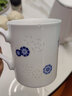 富玉景德鎮高溫陶瓷馬克杯水杯牛奶杯情侶杯 青花/粉彩皮球花系列 青花皮球花 曬單實(shí)拍圖