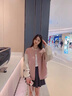 莫代爾棒球服外套女2025春秋季新款加厚初高中學(xué)生寬松時尚韓版夾克上衣 粉色 M 曬單實(shí)拍圖