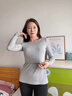 Mom Jane哺乳上衣t恤秋衣孕婦保暖內(nèi)衣莫代爾喂奶內(nèi)搭打底衫春秋款帶胸墊 雅灰色【柔滑莫代爾-帶胸墊】 M 曬單實拍圖