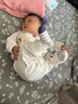 Aengbay昂貝 嬰兒睡衣春裝純棉家居打底內(nèi)衣新生兒睡衣寶寶連體衣春季 白色 80cm 曬單實拍圖
