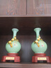 正禾喜家和富貴琉璃花瓶家居客廳桌面插花擺件新房裝飾品喬遷新居禮品 一對裝】家和富貴花瓶(大號)青玉 曬單實(shí)拍圖