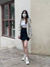妙奕嘉半身裙女2025裙子短裙黑色夏季半裙a字裙女裝西裝裙小個子新款 黑色不規(guī)則開叉A字裙【XL】 曬單實拍圖