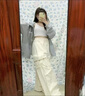 EPET美拉德工裝褲女秋季褲子2025薄款學(xué)生寬松長褲潮流hiphop闊腿束腳 杏色可直筒可束腳 M 建議95-105斤) 曬單實(shí)拍圖
