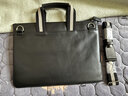 巴利（BALLY）男士經(jīng)典商務(wù)休閑牛皮手提包電腦包單肩斜跨包 送男友情人節禮物 黑色 曬單實(shí)拍圖