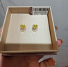 六福珠寶足金心閃愛(ài)心形黃金耳釘耳飾送禮計價(jià)F95TBGE0010 1.84克(含工費316元) 配硅膠耳堵 曬單實(shí)拍圖