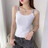 別語(yǔ) 白色吊帶背心女美背春夏季新款外穿修身內搭無(wú)袖上衣 白色【字母】 M (89-100斤) 曬單實(shí)拍圖