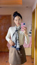 虔生緣絲巾長(zhǎng)條女韓國(guó)百搭裝飾飄帶領(lǐng)巾圍巾細(xì)窄長(zhǎng)方巾禮物女款 黑白 曬單實(shí)拍圖