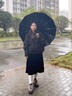 60骨全自動雨傘學生晴雨兩用太陽傘防紫外線遮陽大號加固折疊雨傘 96骨加大加固晴雨兩用-藏青色 曬單實拍圖