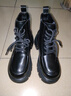 ZHR馬丁靴女冬復古加絨保暖短靴子女時(shí)尚酷颯工裝騎士靴CH18A黑色36 曬單實(shí)拍圖