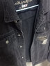 真維斯（JEANSWEST）牛仔夾克男士2025秋季潮牌刺繡工裝上衣牛仔外套男黑灰色L 曬單實(shí)拍圖