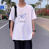 花花公子短袖t恤男2025夏季新款美式重磅寬松大碼冰絲純棉國(guó)潮男士短袖 白色 L 曬單實(shí)拍圖