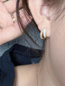 苗秀  S925銀貝殼雙層耳釘女夏小眾簡(jiǎn)約耳飾韓國東大門(mén)感耳圈 貝殼雙層耳釘 曬單實(shí)拍圖