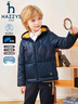 哈吉斯（HAZZYS）童裝男女童羽絨服冬新款紅品抑菌防靜電防風(fēng)保暖輕薄款羽絨服 藏藍 160 曬單實(shí)拍圖
