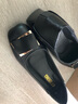 大東秘語(yǔ)粗跟軟皮單鞋女2025新款春秋氣質(zhì)方頭法式淺口方扣中跟職業(yè)高跟鞋 黑色 40 曬單實(shí)拍圖